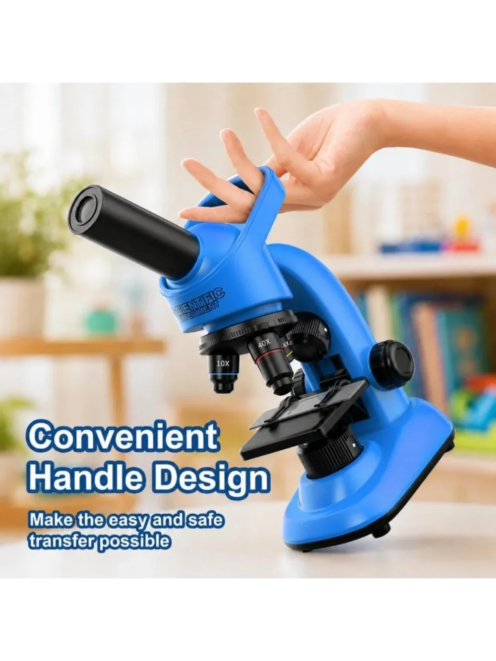 Kids Microscope STEM Kit 40-1600x with LED Light, Prepared Slides & Tools